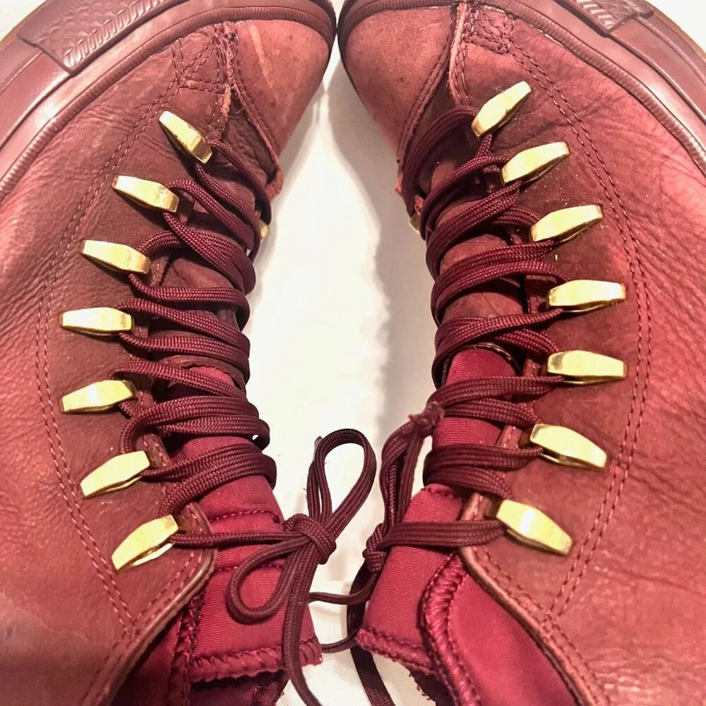 Converse Chuck Taylor All Star ll Leather Boot High-Maroon-(M-6,W-8)-Waterproof